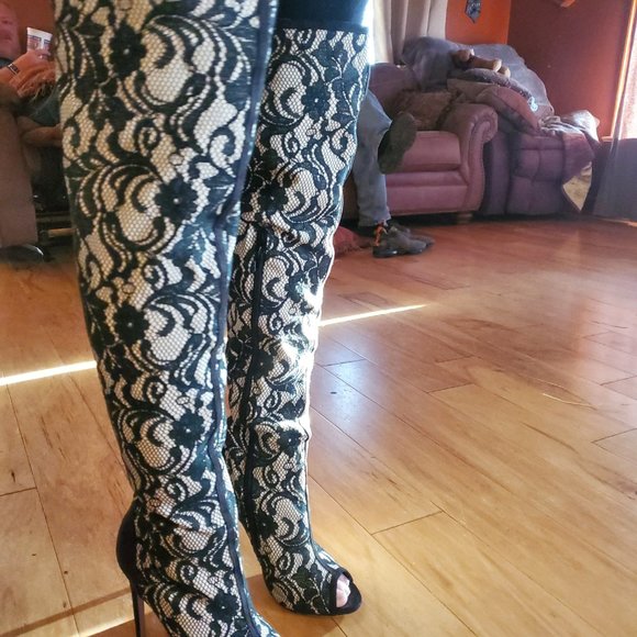 Madison by Shoedazzle ( Kaye) Stiletto peep toe boot - Picture 3 of 6